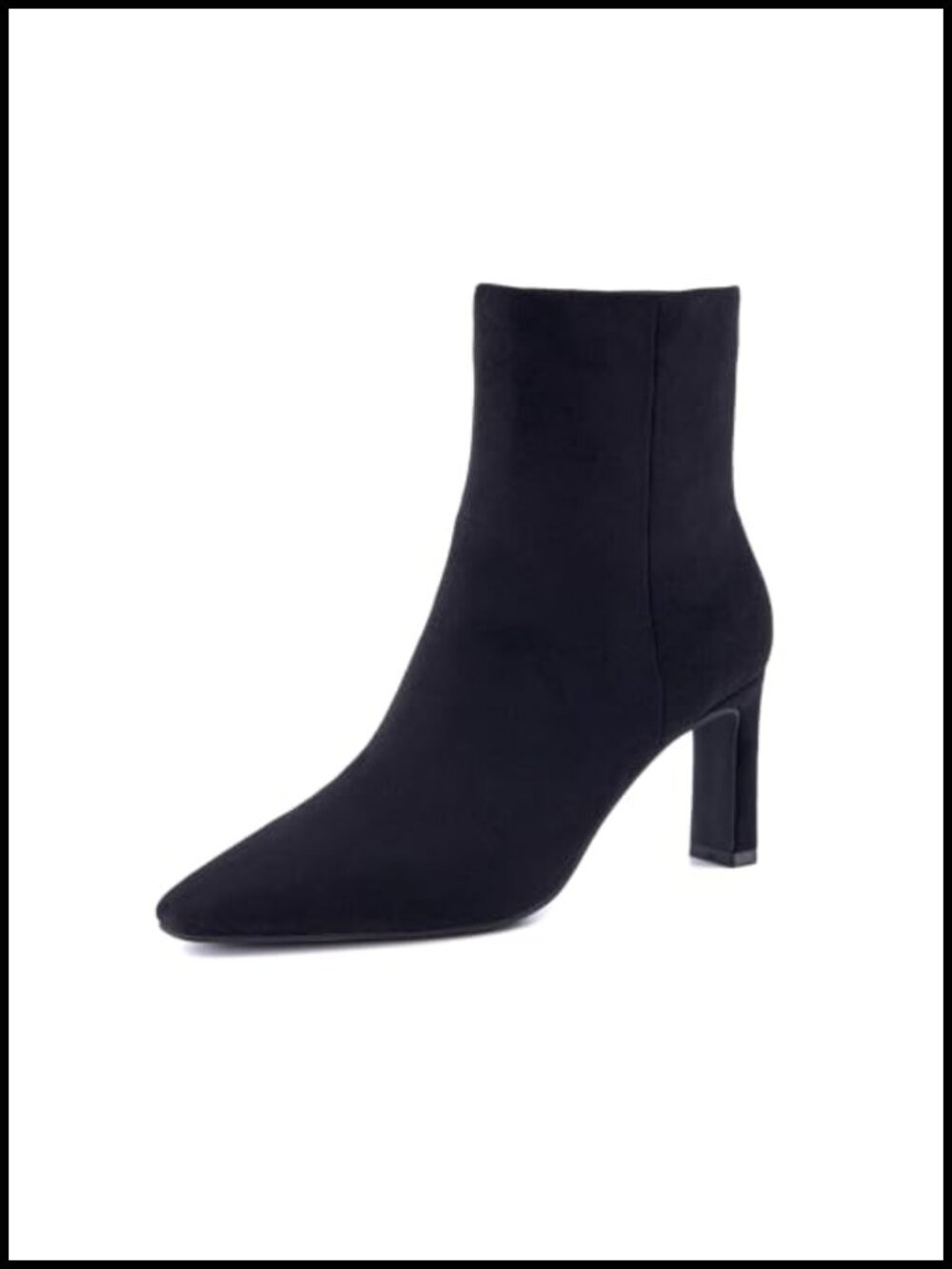 CUSHIONAIRE Giana Women's Square Toe Vegan Suede Mid Block Heel Ankle Booties